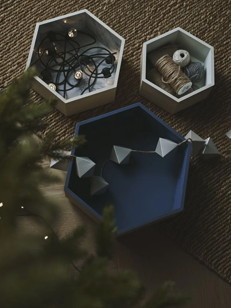 geometryczne pojemniki na drobiazgi